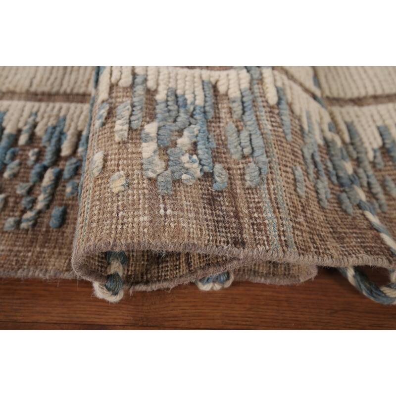 All-Over Moroccan Modern Area Rug Handmade Wool Carpet - 6'0"x 9'6"