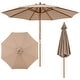 preview thumbnail 2 of 28, Costway 9 FT Patio Umbrella with Adjustable Height Rope Pulley Lift Khaki Tan
