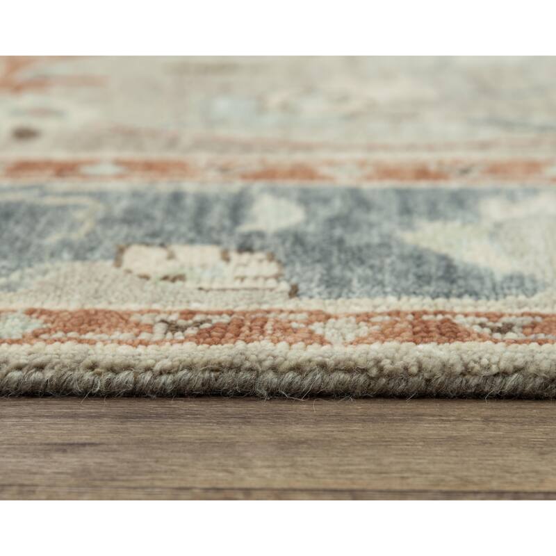 Alora Decor Abby Light Blue Classical Hand-knotted Hand-spun Wool Rug