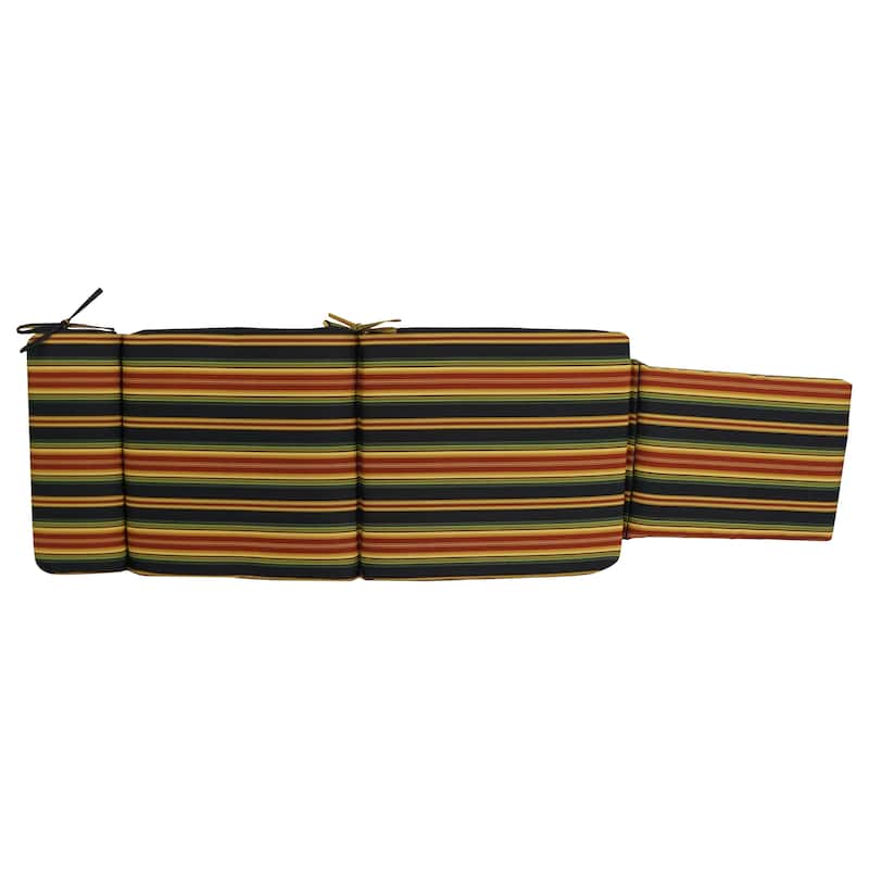 Blazing Needles All-Weather Indoor/Outdoor Steamer Deck Lounger Cushion - 72 x 20