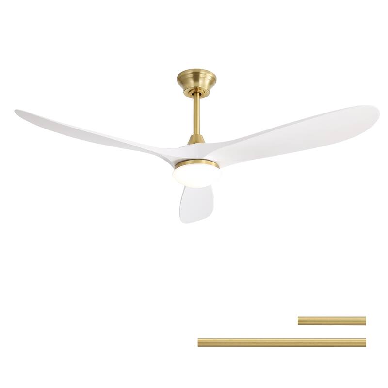 60 Inch Smart Ceiling Fan with Light Dimmable LED with Memory, Quiet Reversible DC Motor,Timing (1H/4H/8H)