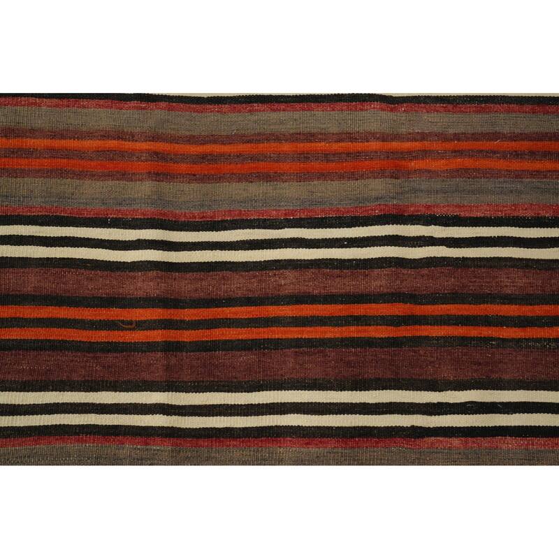 Hand Woven Oriental 100% Wool Carpet Southwestern Geometric Multi-Colored Kilim Area Rug - 9' 11'' X 5' 3''