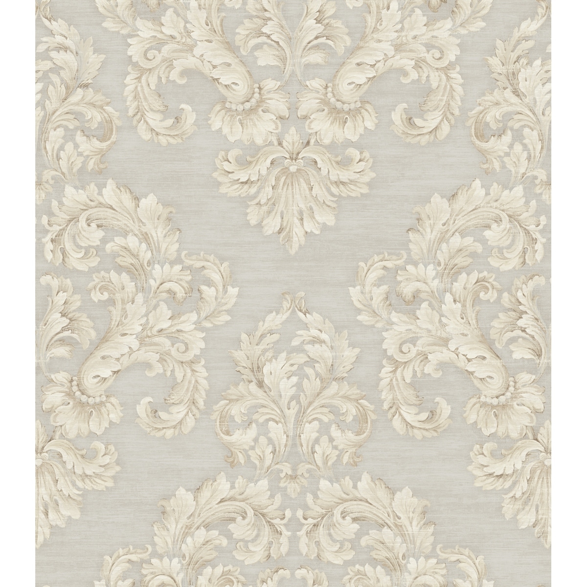 Seabrook Designs Zorica Acanthus Leaf Damask Unpasted Wallpaper