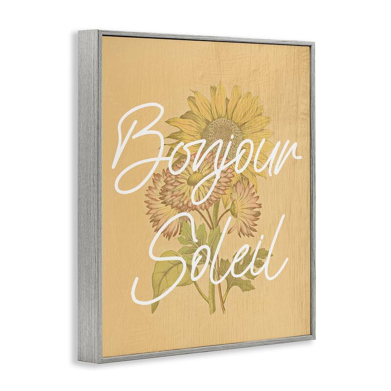 Stupell Hello Sunshine French Phrase Framed Giclee Art Design By Lil' Rue