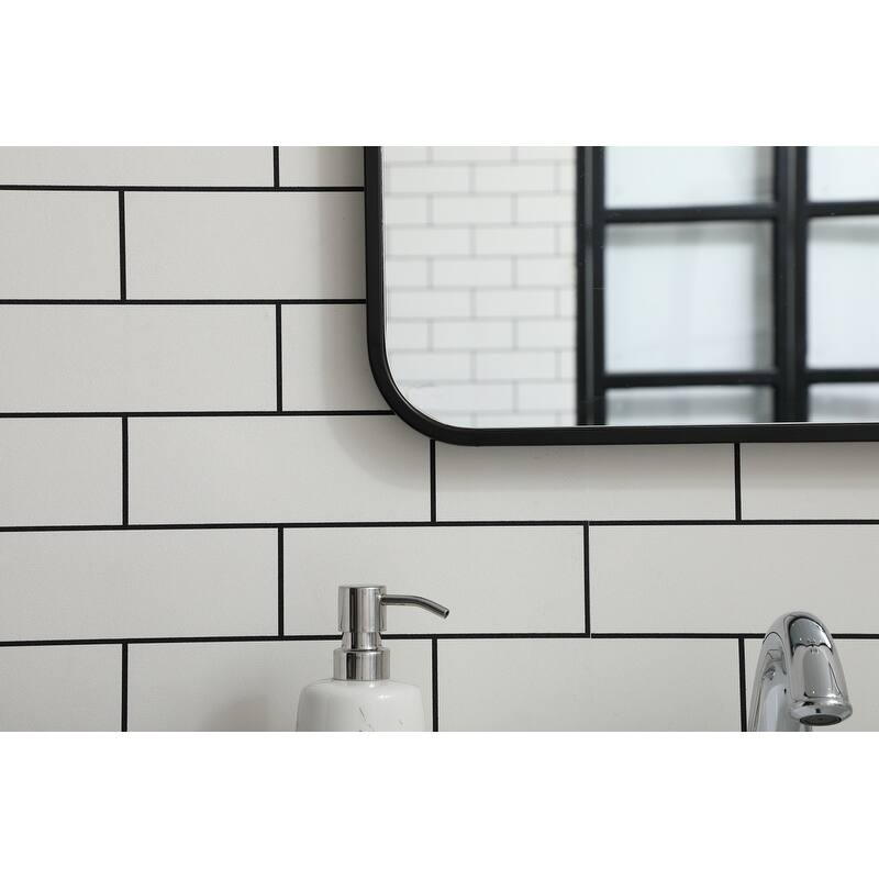 Ezra Soft Corner Metal Rectangular Mirror