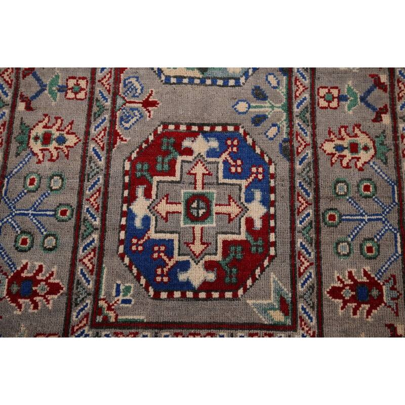 Kazak Oriental Runner Rug Handmade Hallway Wool Carpet - 2'6" x 12'9"