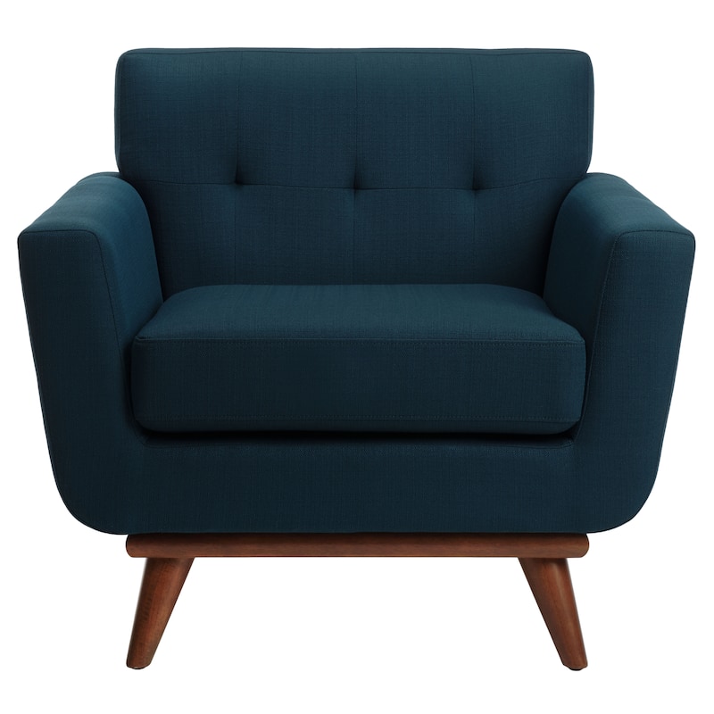 SAFAVIEH Couture Sieglinde Mid-Century Modern Tufted Arm Chair - 35" W x 33.1" L x 32.7" H - 35Wx33Dx33H