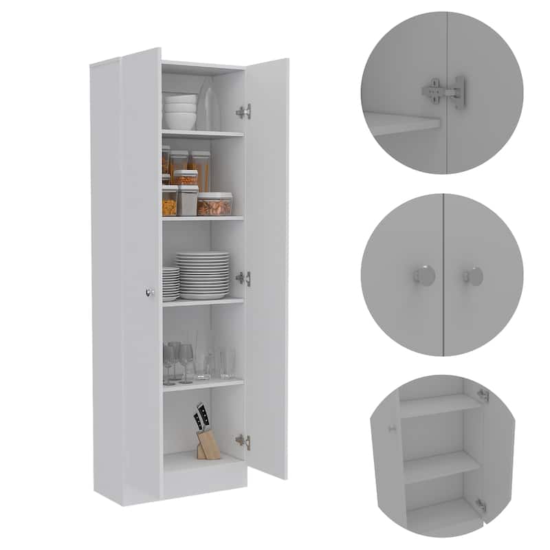 TUHOME Plymouth Multistorage Kitchen Cabinet with 5 Shelves