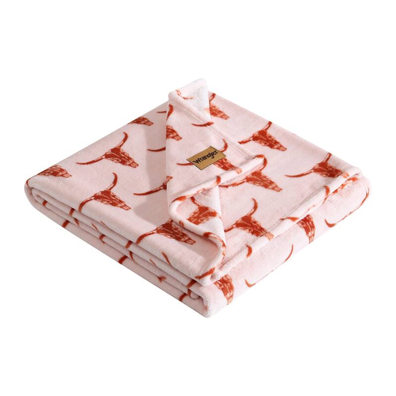 Wrangler Printed Ultra Soft Plush Fleece Throw Blanket.