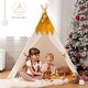 preview thumbnail 8 of 6, Toddler Teepee with Padded Mat and Lights, Kids Tents Cotton Teepee