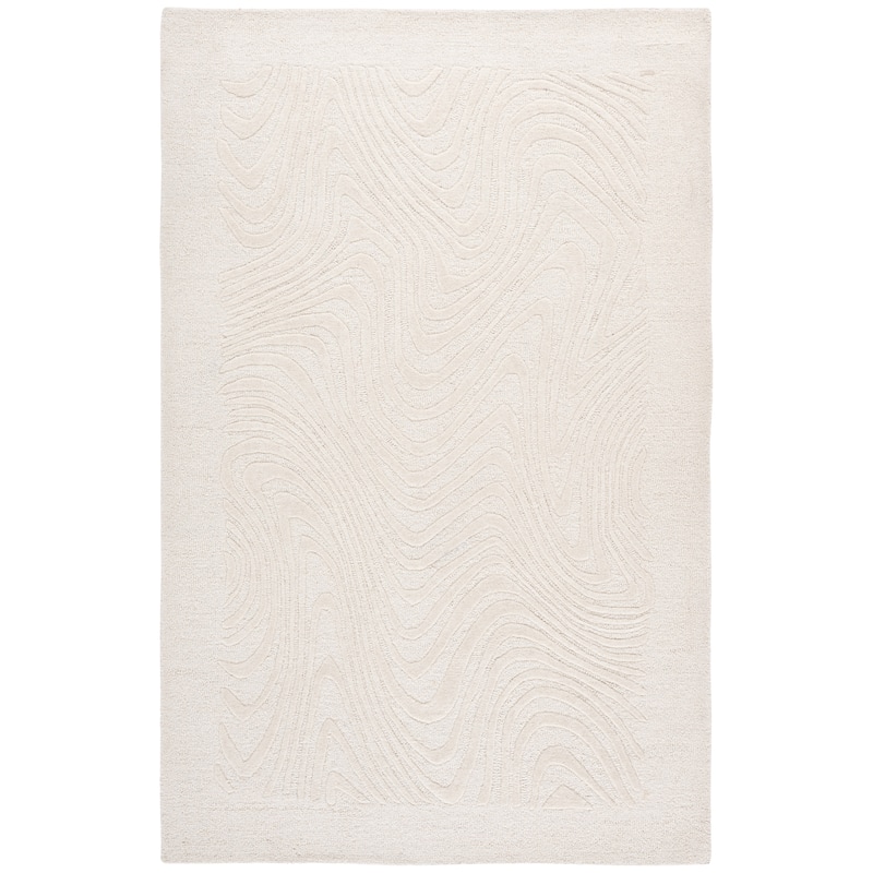 SAFAVIEH Handmade Ebony Sabiye Wool Rug - 4' x 6' - Ivory