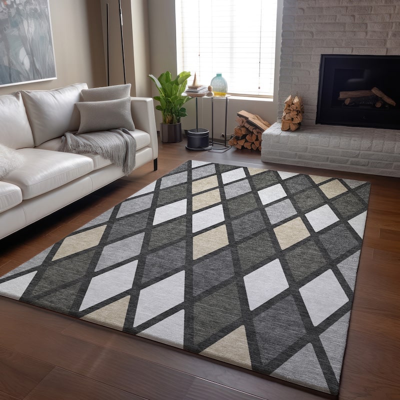 Premium Washable Super Soft Mosaic Diamonds Mayfield Rug