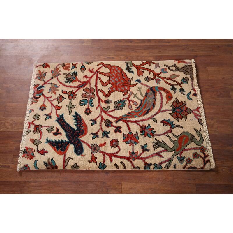 Animals Design Ziegler Foyer Rug Hand-Knotted Oriental Wool Carpet - 2'1" x 3'1"