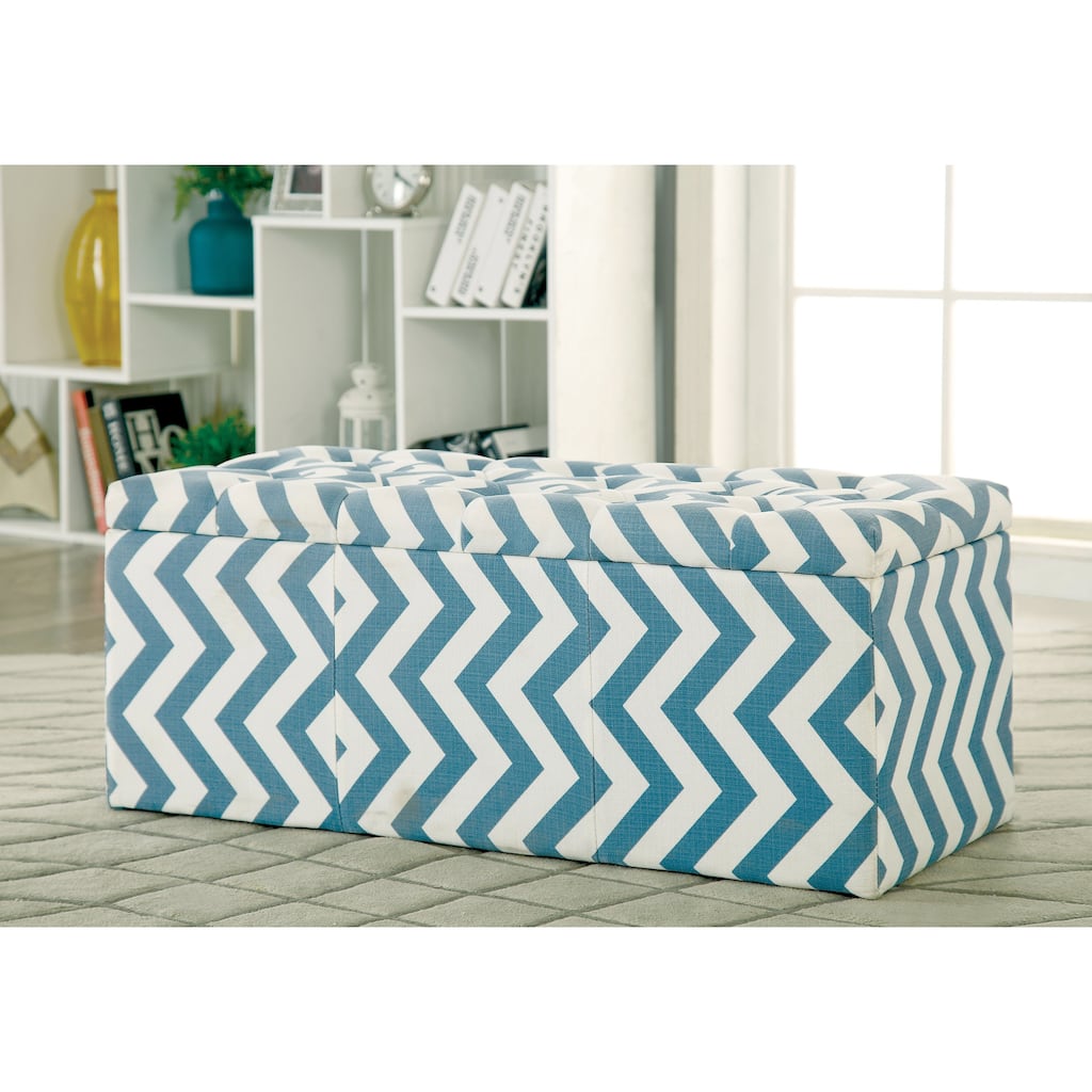 Gede Contemporary Fabric Tufted Life-top Storage Bench by Furniture of America