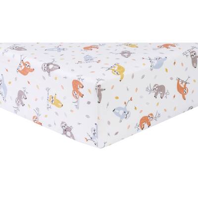Slothing Around Flannel Fitted Crib Sheet