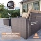 preview thumbnail 98 of 125, Kullavik 13 Pieces Outdoor Patio Furniture Set with Fire Pit Table w/ Wide Armrests