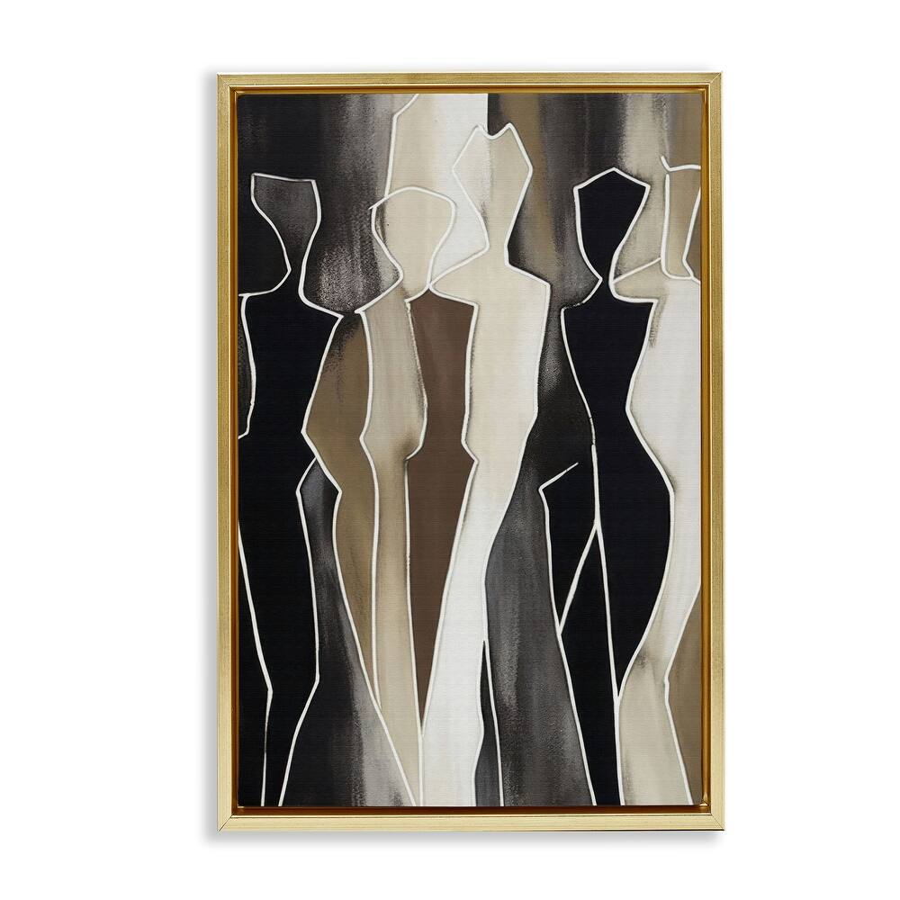 Stupell Earthy People Silhouettes Framed Floater Canvas Wall Art Design By LSR Creative Studio