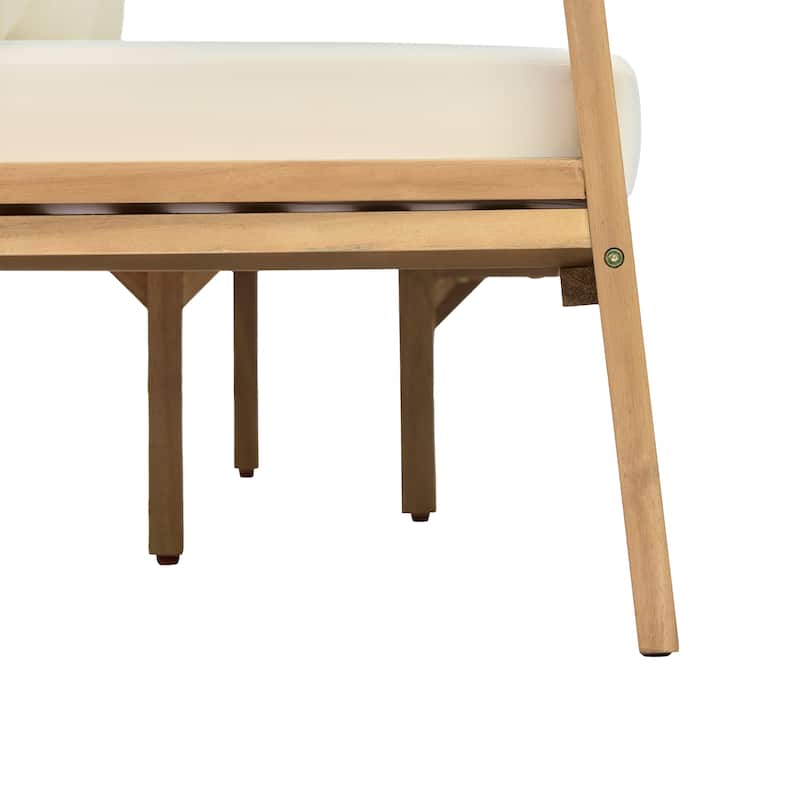 Christopher Knight Home - Classic 76" W Outdoor Solid Wood 3-Seater Sofa with Curved Backrest and Water-Resistant Cushions