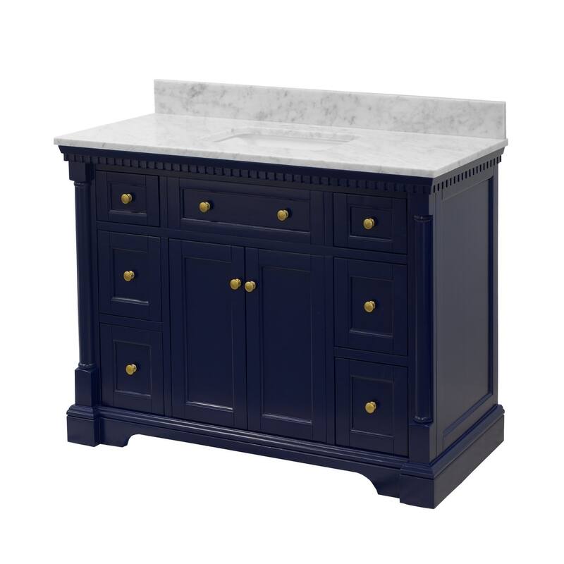 KitchenBathCollection Sydney 48" Bathroom Vanity with Carrara Marble Top