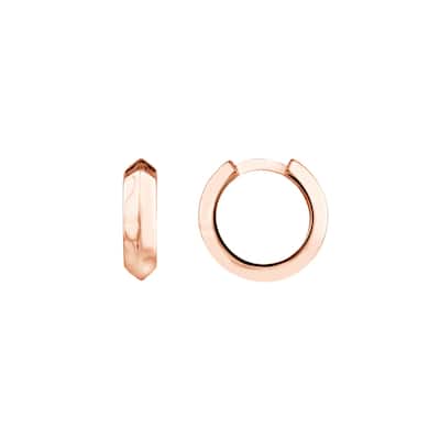 Curata 14k Rose Gold 3.50x13.50 Knife Edge Polished Hoop Earrings
