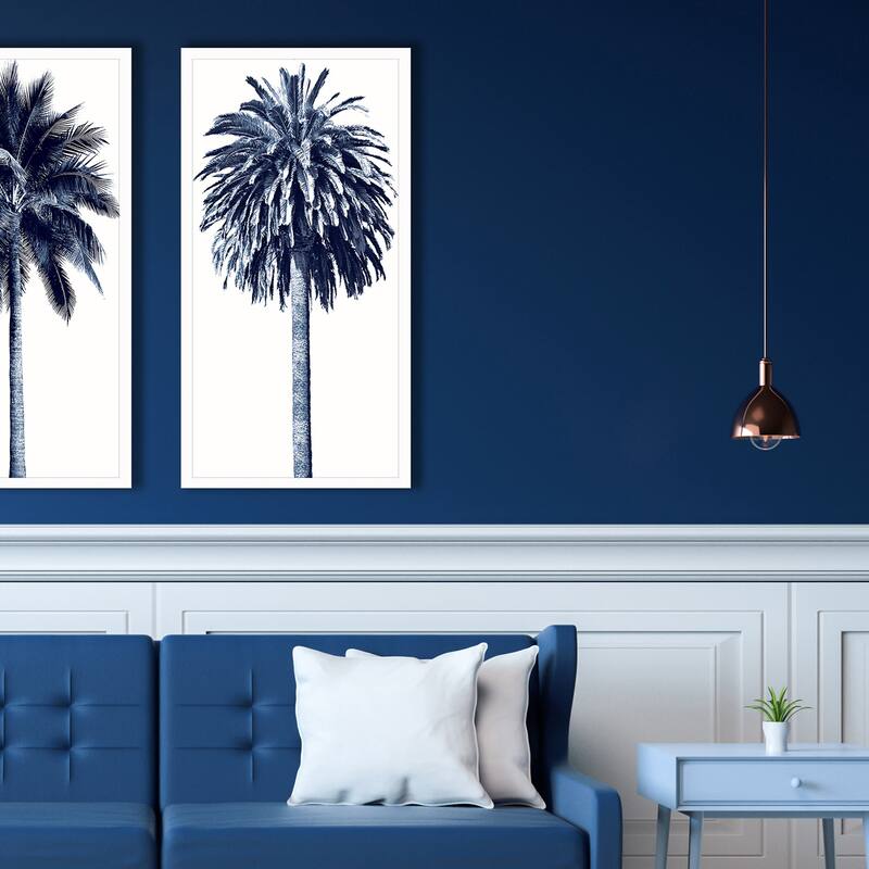 Palm Tree Blue II Framed Art Giclee Under Glass