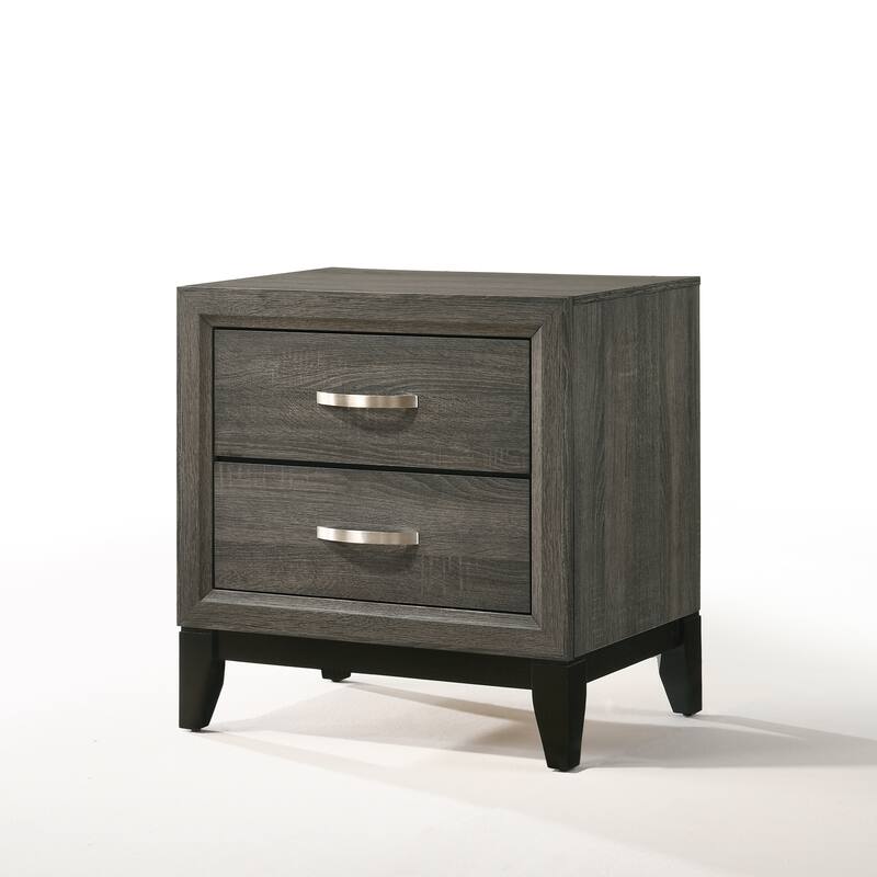 Sleek Modern 2-Drawer Nightstand with Smooth Metal Glide Drawers