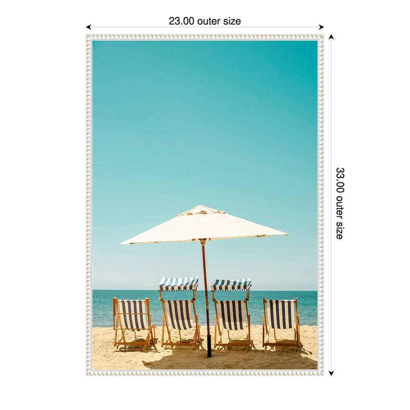 Best Spots by the Ocean by Elena Chukhlebova Framed Canvas Wall Art Print - 23 x 33 in