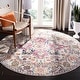 preview thumbnail 30 of 74, SAFAVIEH Madison Snowflake Medallion Rustic Farmhouse Distressed Rug 3'x3' Round - Fuchsia/Ivory