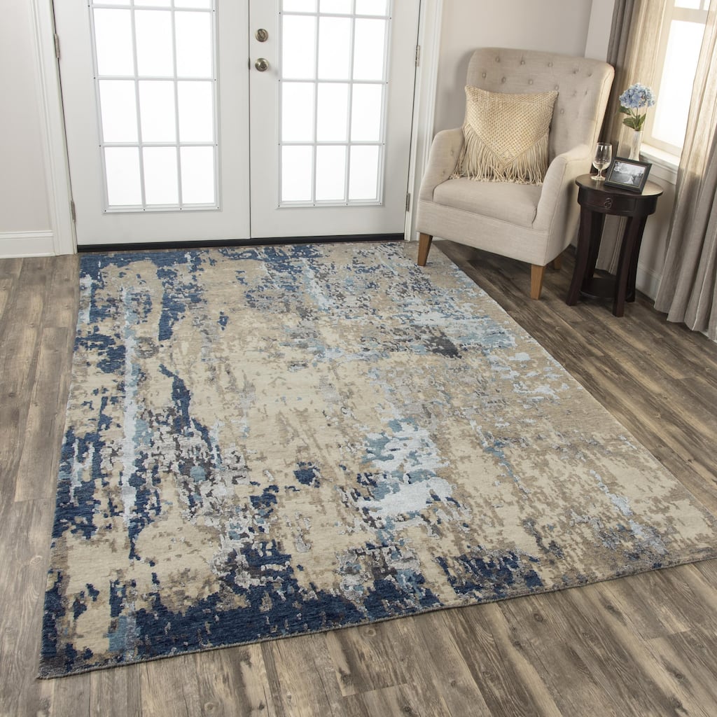 Alora Decor Noble Abstract Hand-knotted Wool Blend Rug
