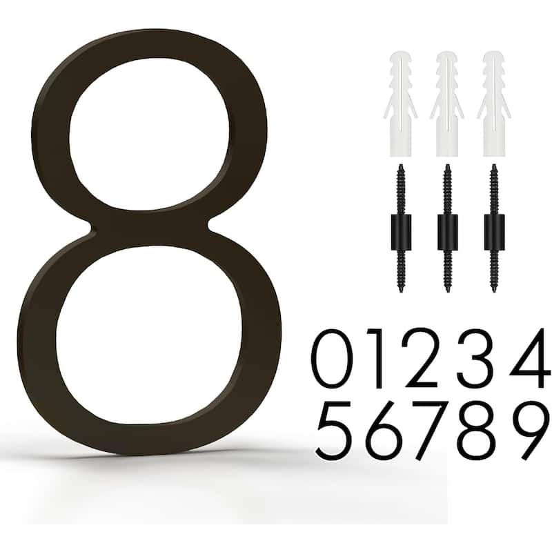 Mega Handles Modern Metal House Numbers | Heavy Duty Outdoor Address Digits | Easy to Install, Floating or Flush Mount Design