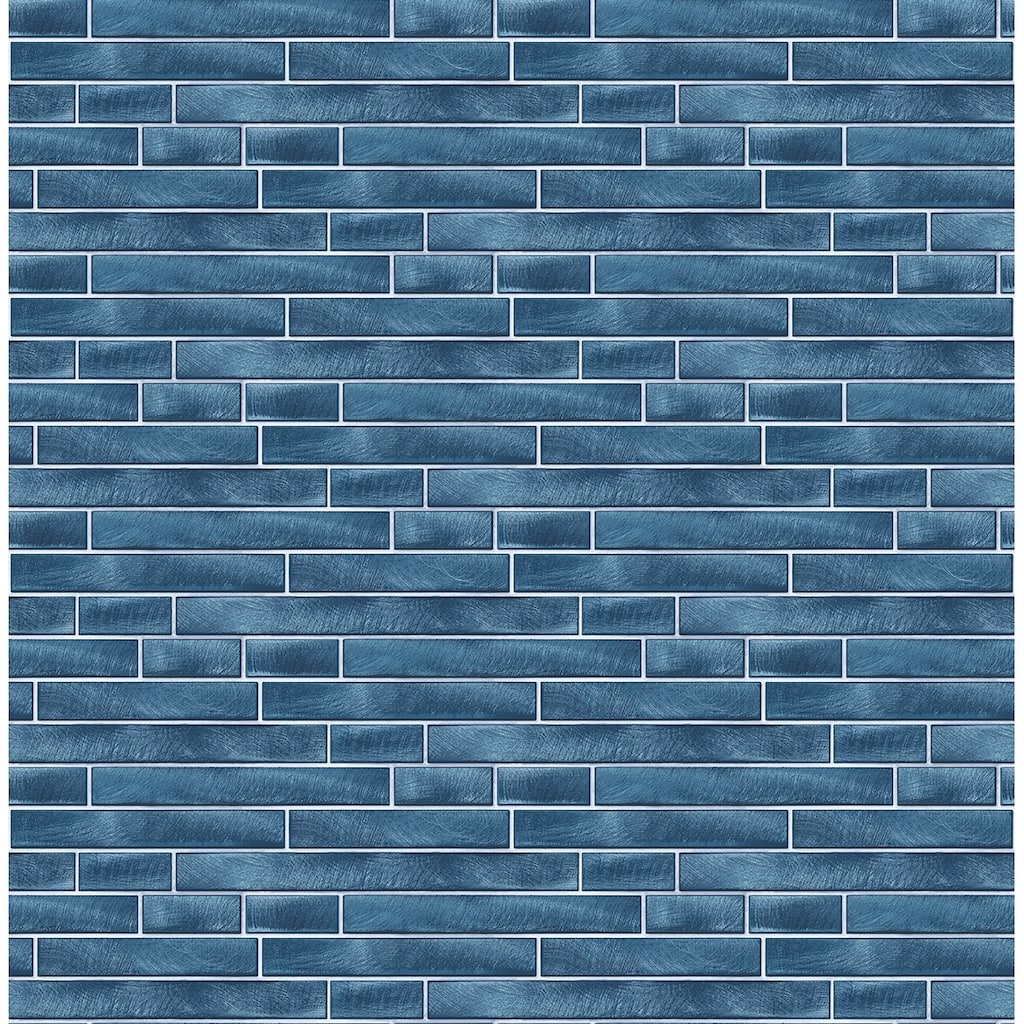 NextWall Brushed Metal Tile Peel and Stick Removable Wallpaper