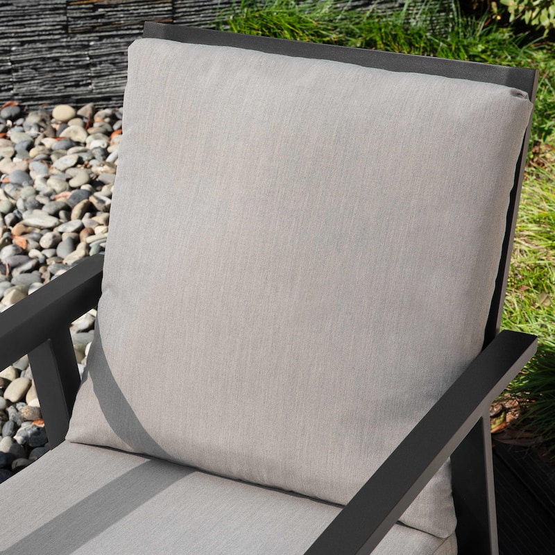Outdoor 2-Piece Aluminum Swivel Chairs with Gray Cushions