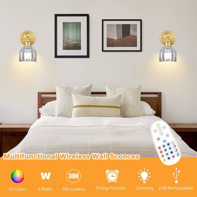 Adjustable Vintage Wall Sconce with Amber Tulip Glass Brass Fixture with Switch Ideal for Bedroom Hallway or Entry