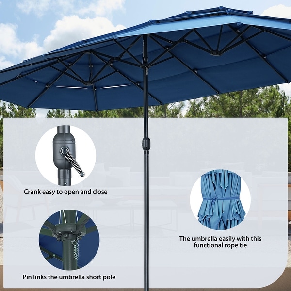 Ainfox 13ft/15ft Double-sided Patio Umbrella - On Sale - Bed