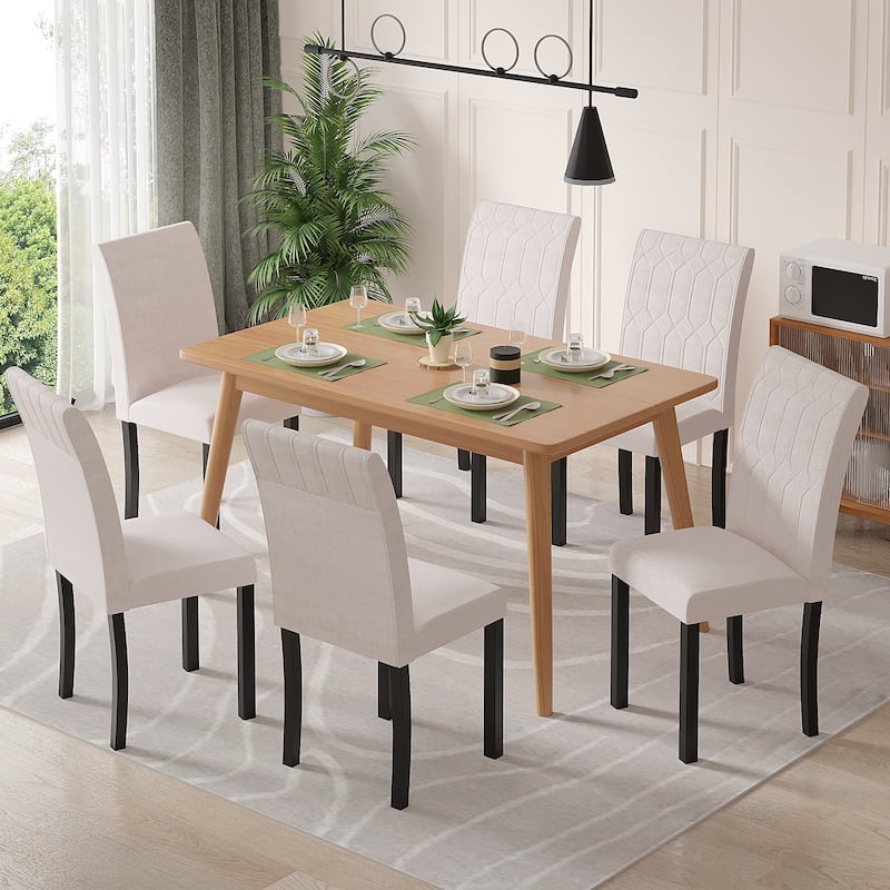 Javlergo Dining Chairs Set of 2/4/6 Upholstered Chairs with Solid Back for Kitchen Restaurant and Living Room
