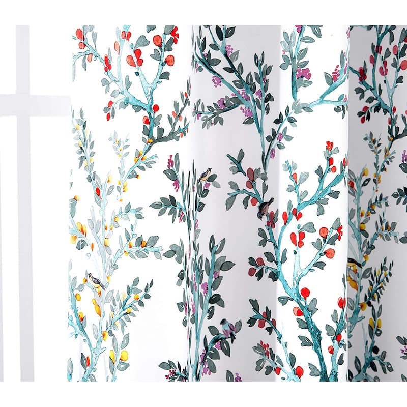 DriftAway Jasmine Watercolor Flower Curtain Panel