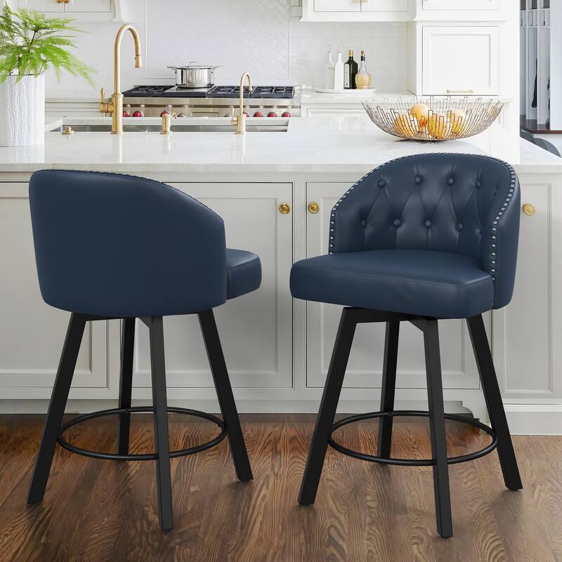 26" Swivel Counter Height Bar Stools Upholstered Counter Stools - 26" H