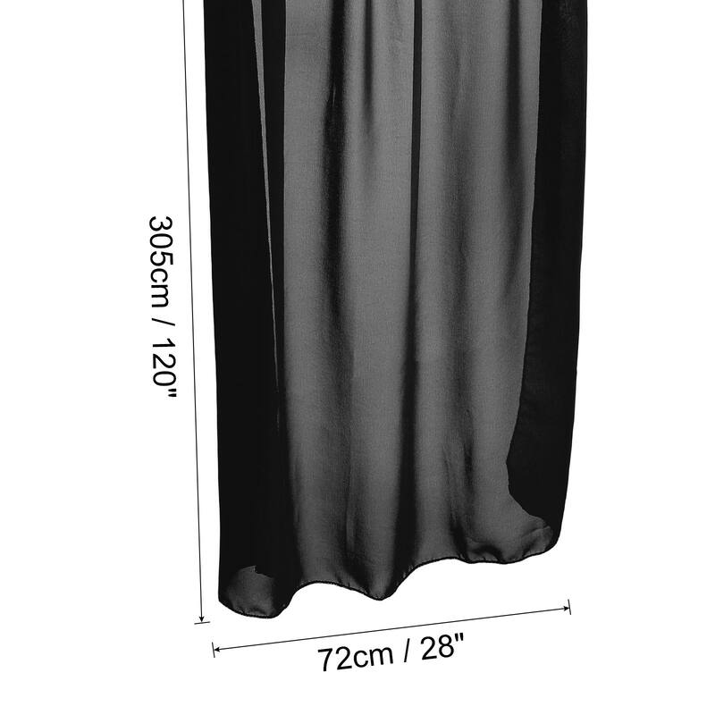 2Pcs 10Ft Chiffon Table Runner 28 x 120 Inch Rustic Gauze Tablecloth - 28 x 120 Inch - Black