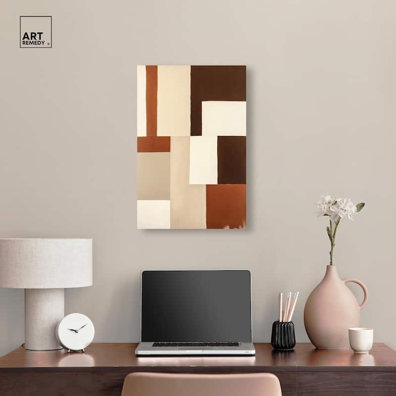 Tonal Grid I Canvas by Art Remedy, Gallery Wrapped