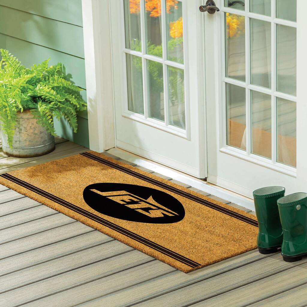 New York Jets Monochrome Indoor/Outdoor Coir Door Mat