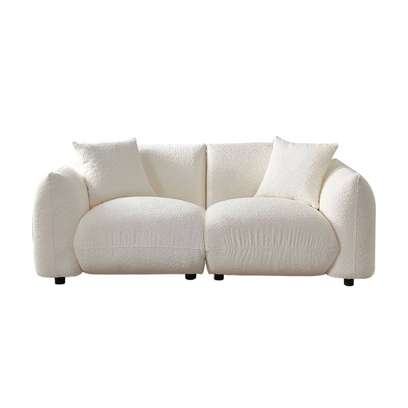 Upholstered Recliner Sofa with Nailhead Arms, Chaise Lounge Sofa with 2 Cushions, 2-Seater Sofa Couch