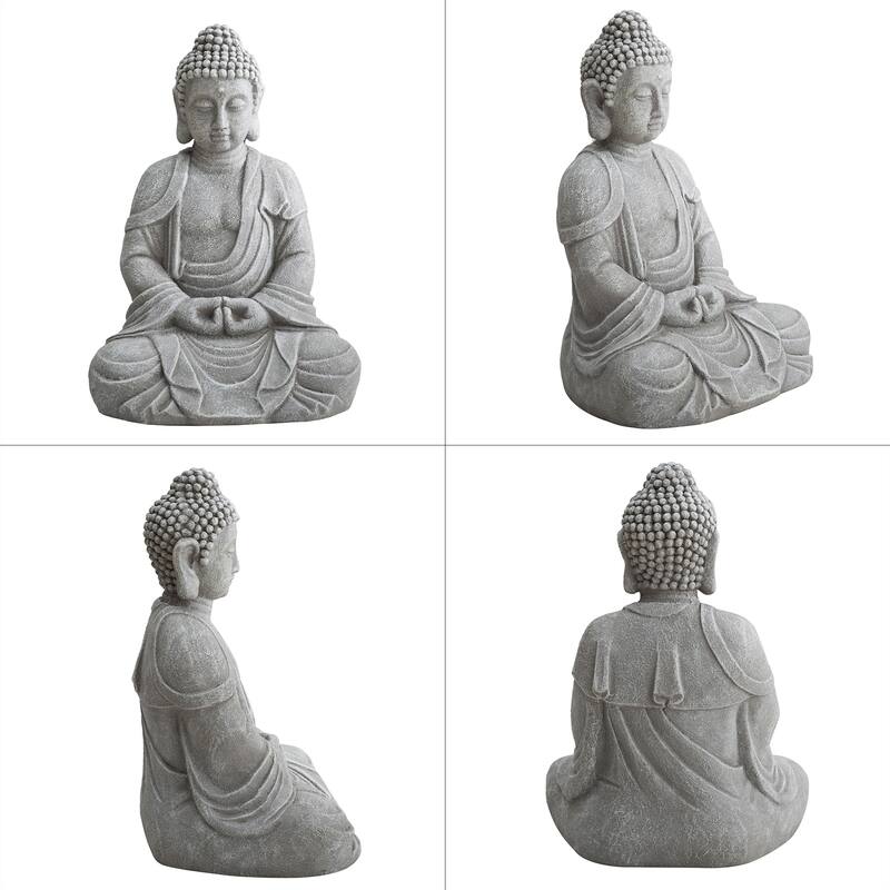 Outdoor Buddha Statue 20 Inch Large Sized Buddha Garden Statue Monk Sculpture Decorative Sunjoy