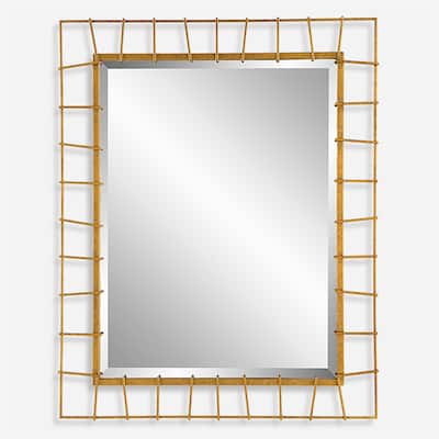 Uttermost Townsend Antiqued Gold Mirror - 32"W x 40"H x 1.38"D