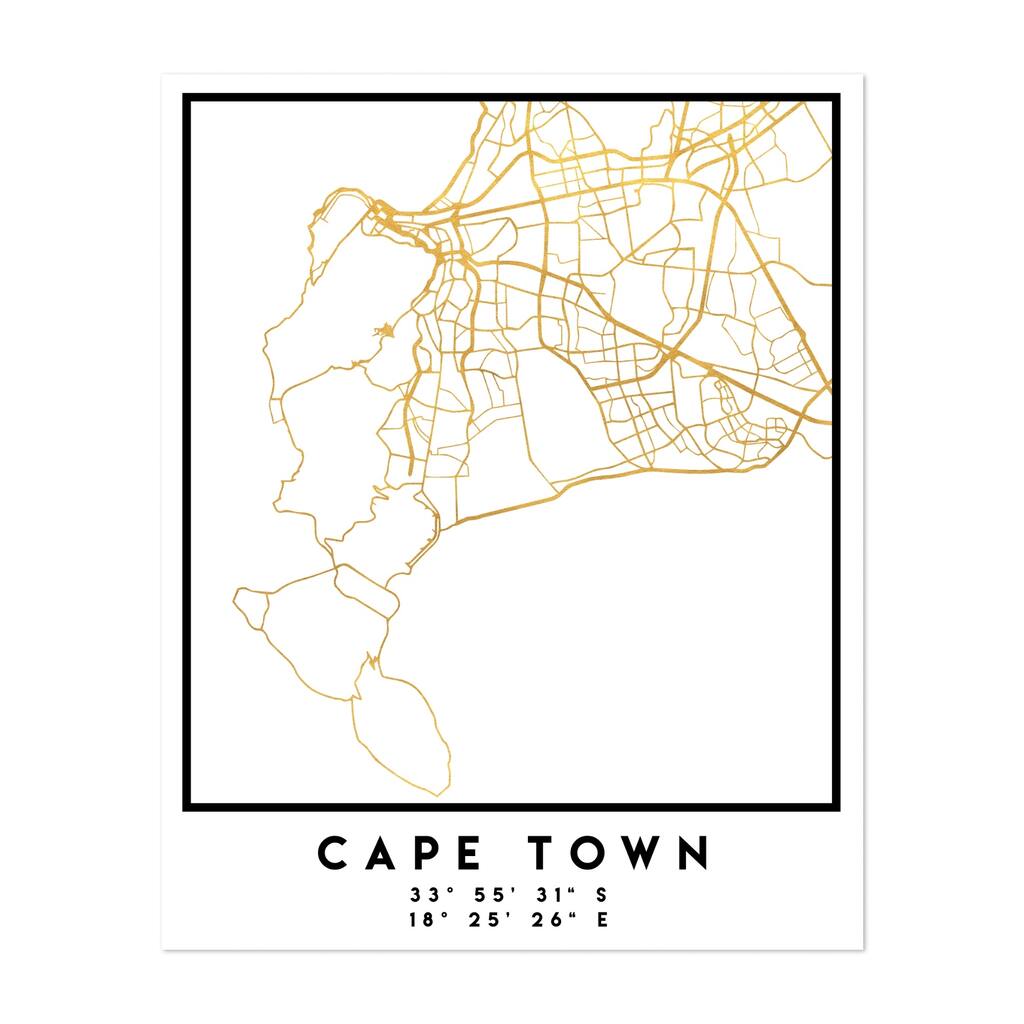 Cape Town South Africa Cape Town Street Map Maps Art Print/Poster