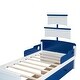 preview thumbnail 25 of 26, Twin Size Boat-Shaped Platform Bed Frame with 2 Drawers & Storage Box