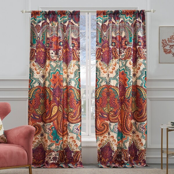 The Curated Nomad Horsdal Spice Curtain Panel Pair - 84 x 84 inches. Opens flyout.