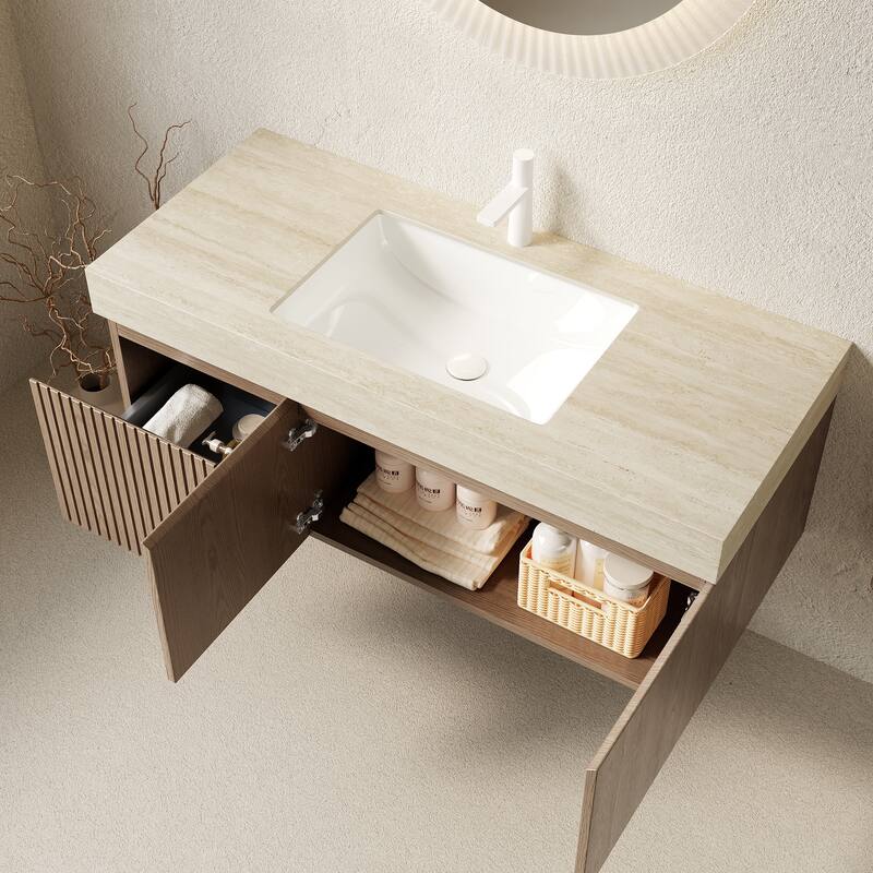 Mondern Floating Bathroom Vanity with 1 Pre-drilled Faucet Holes