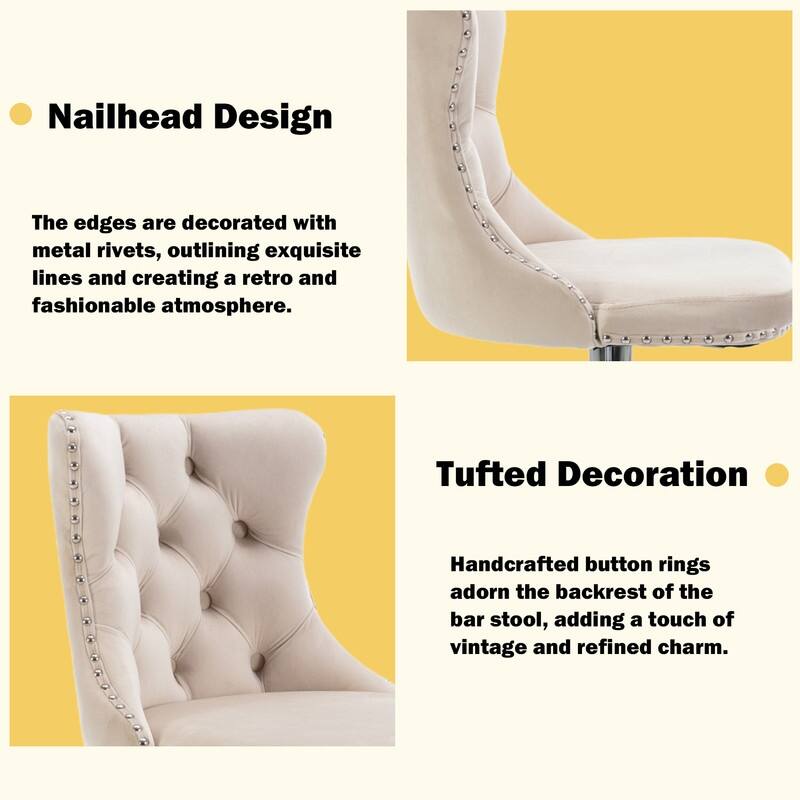 Swivel Foam Barstools Adjusatble Seat Set of 4