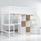 preview thumbnail 6 of 21, Twin Size Loft Bed with Staircase, L-Shaped Desk bed, LED Lights, Shelves & Cabinets, Space-Saving Workstation Bed Frame