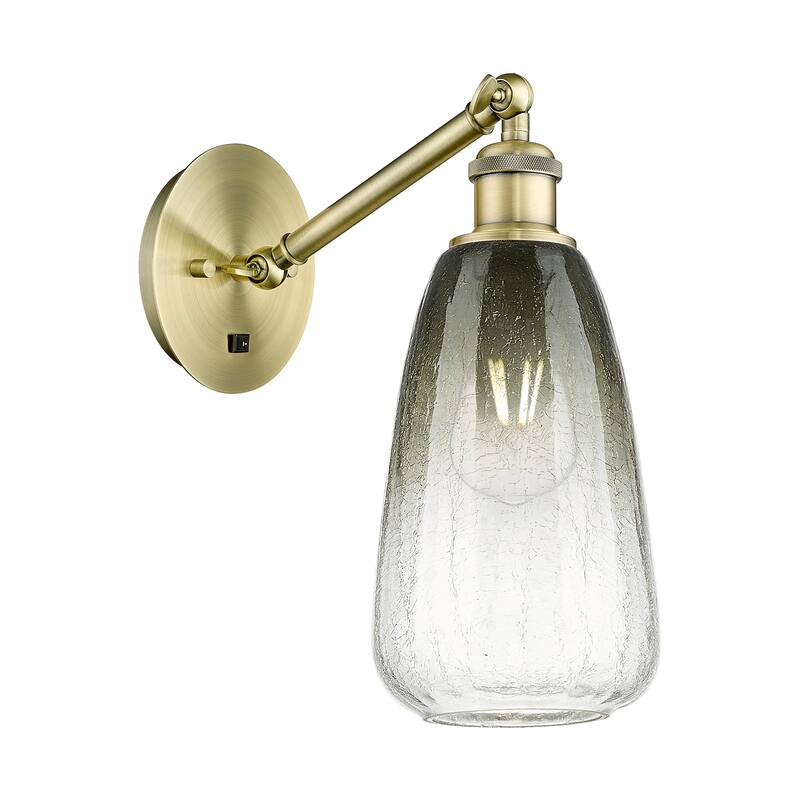 Innovations Lighting 317-1W-13-6 Brookhaven Almond Sconce Brookhaven - Antique Brass / Slate